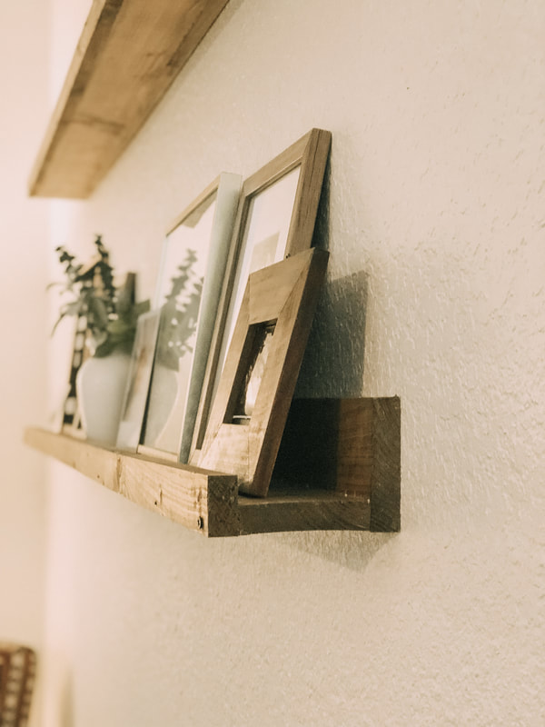 wooden picture shelves
